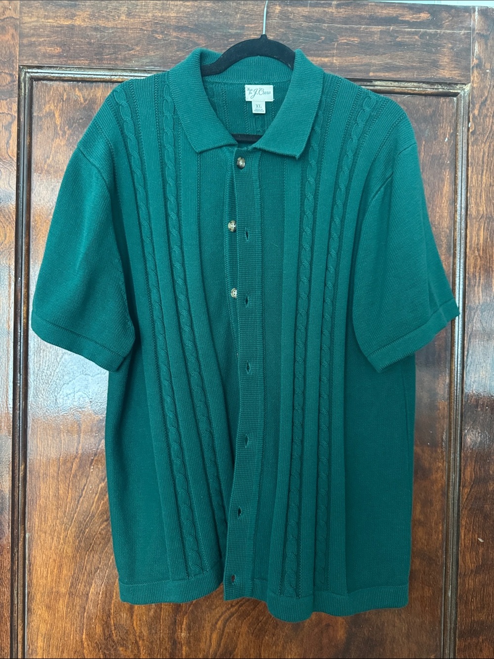 J Crew Sweater Polo Short-Sleeve Cable Knit Button-Front Shirt - XL NWT